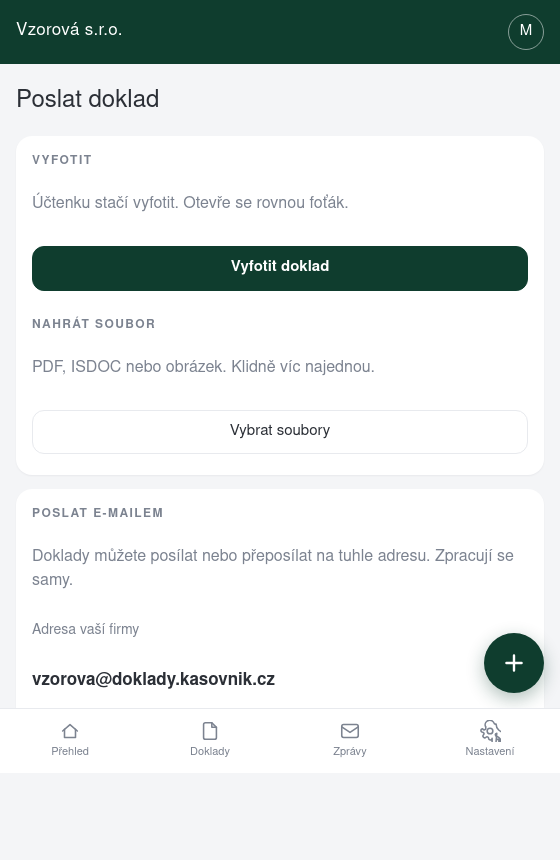Poslání dokladu z telefonu